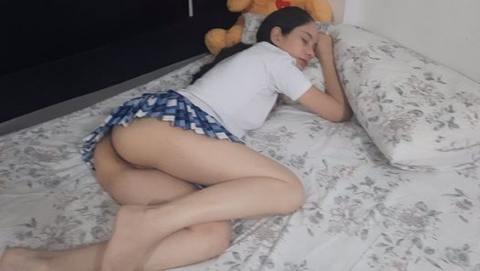 I fuck my schoolgirl stepdaughter with big tits